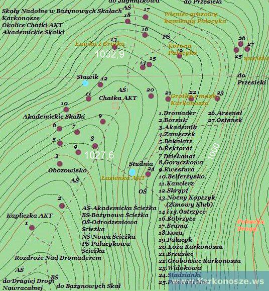 Mapka okolic Chatki AKT